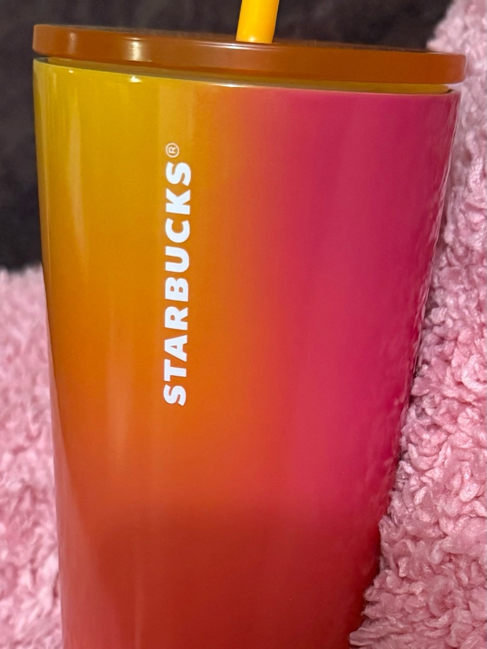 This is a Starbucks  Mango
Orange Pink Ombre Stainless Steel